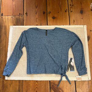 Kyodan Women's Blue Marl Ultra-Soft Side Tie Long Sleeve Top M NWT